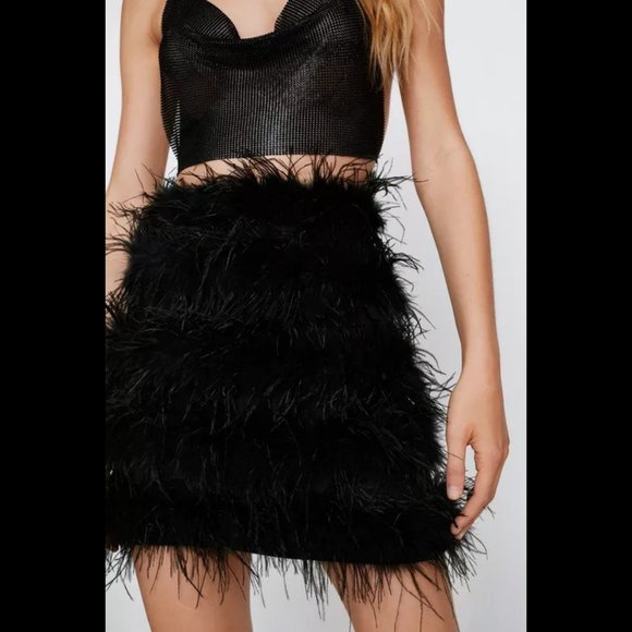 Nasty Gal Black Feather Mini Skirt - Picture 5 of 8